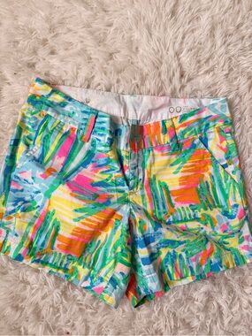 Lilly Pulitzer Neon Palm-Print Women’s Shorts 💚🟡💛🩷